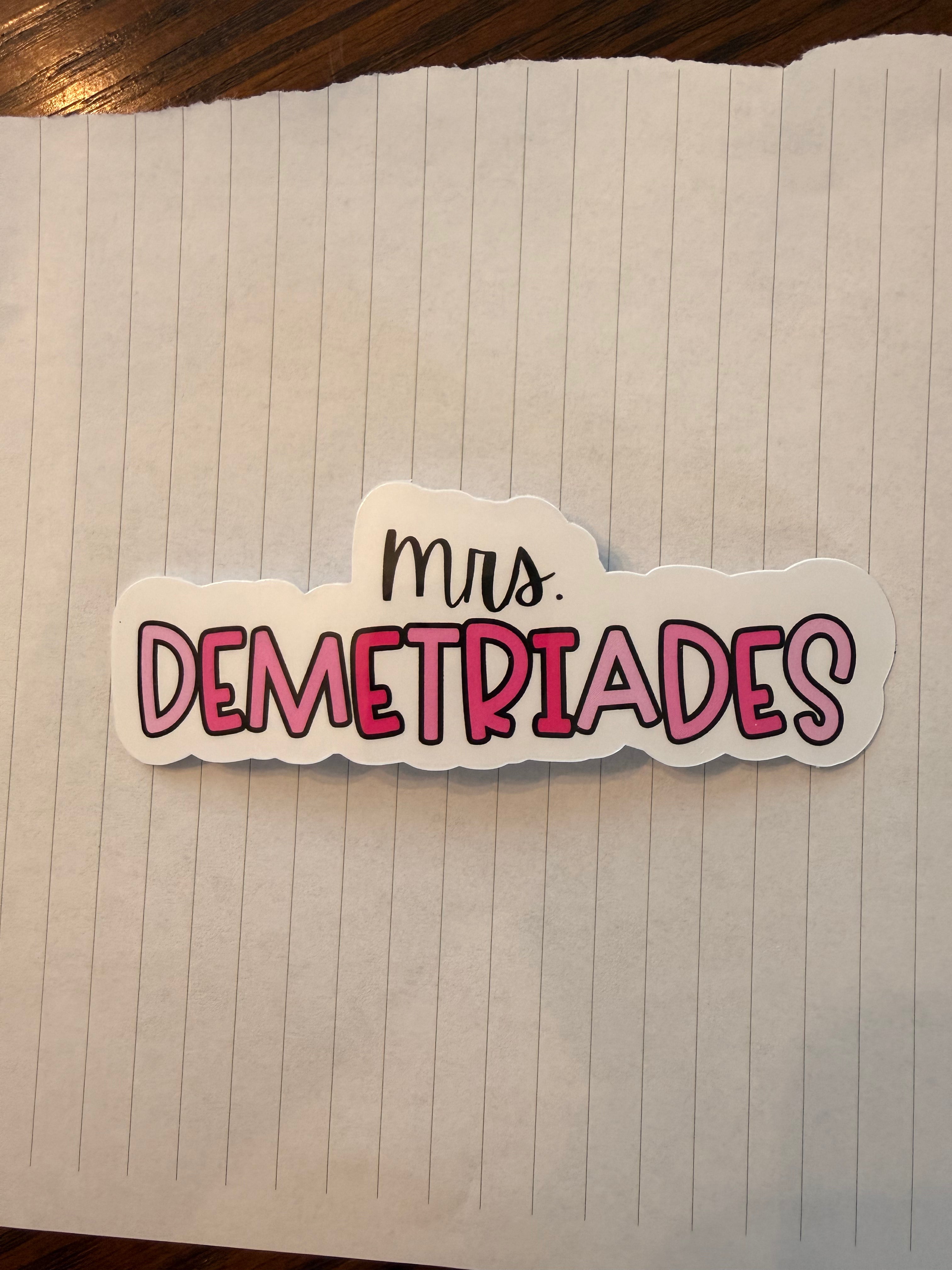 Custom Teacher Name Stickers