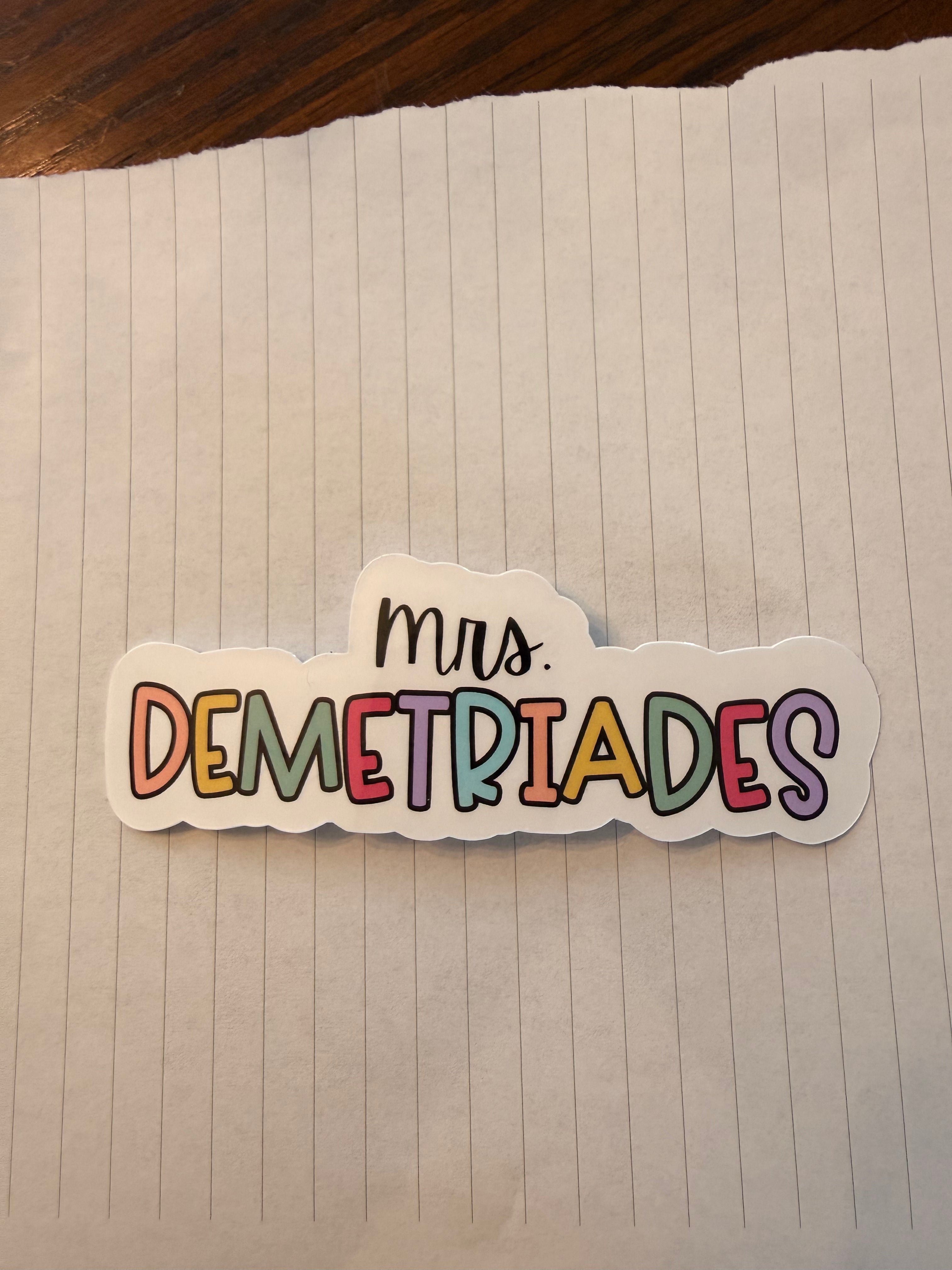 Custom Teacher Name Stickers
