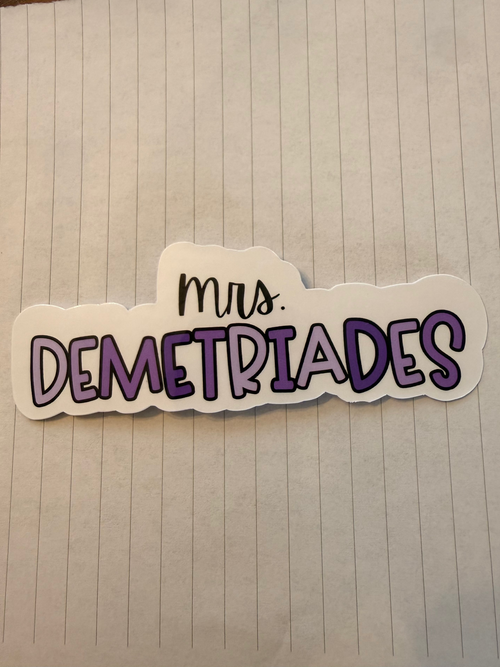 Custom Teacher Name Stickers