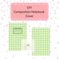 Personalized Green Gingham Notebook Cover - DIY