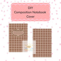 Personalized Brown Gingham Notebook Cover - DIY