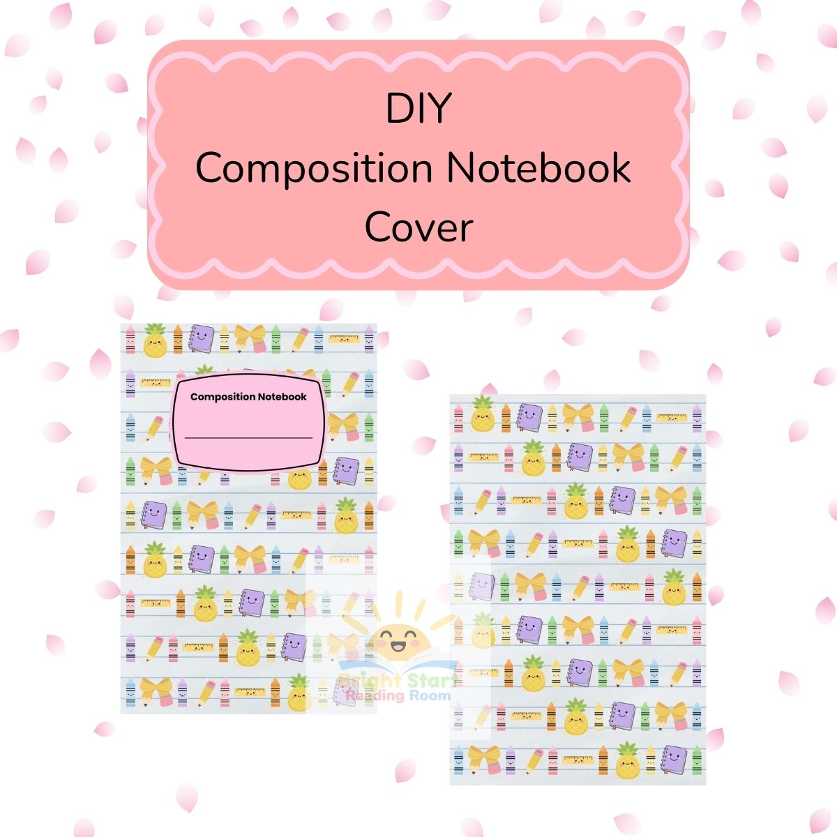 Personalized Smiley Supplies Notebook Cover - DIY