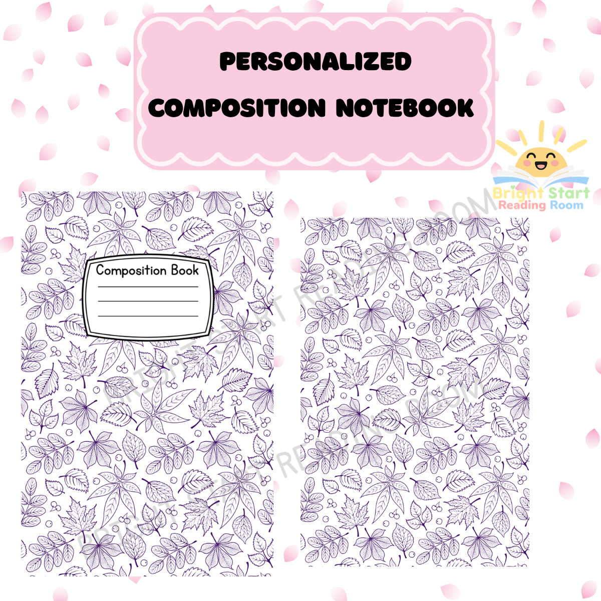 Personalized Purple Leaves Cover Sticker - DIY