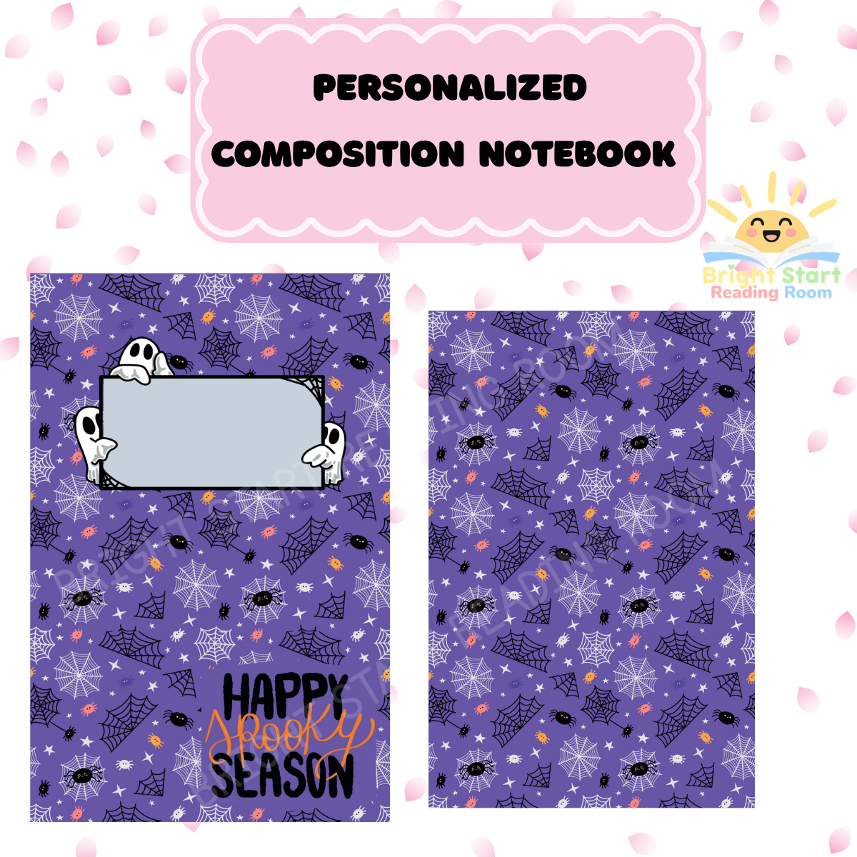 Personalized Spooky Season Notebook Cover Sticker - DIY